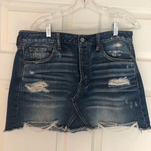American Eagle Distressed Mini Denim Skirt